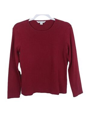 Pendleton Vintage Red Cotton Round Neckline Long Sleeve Pullover Casual Top